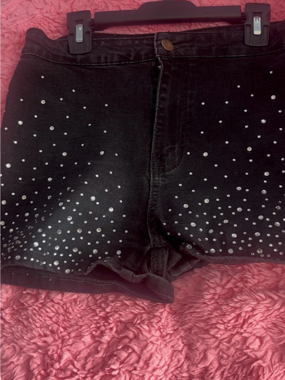 Black Studded Women’s Denim Shorts